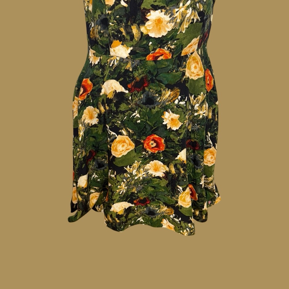 Jack Floral Mesh Panel Dress - Green and Orange - Picture 7 of 16
